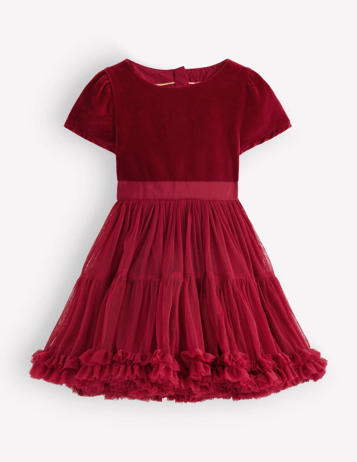 Velour Tulle Occasion Dress-Rhythmic Red
