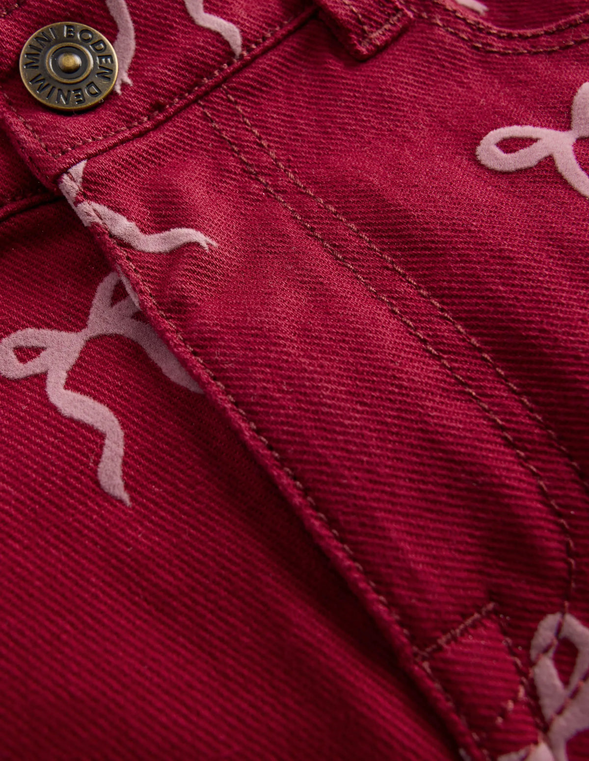 Wide Leg Jean-Ruby Red Flock Bow