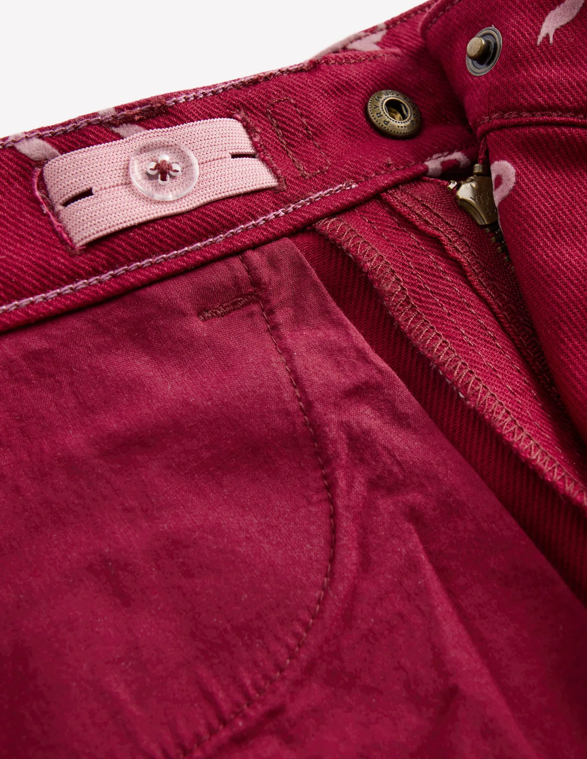 Wide Leg Jean-Ruby Red Flock Bow
