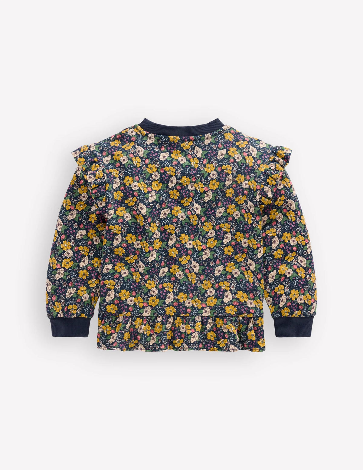 Pretty Frill Sweatshirt-Navy Floral