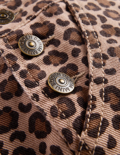 Wide Leg Overalls-Brown Leopard