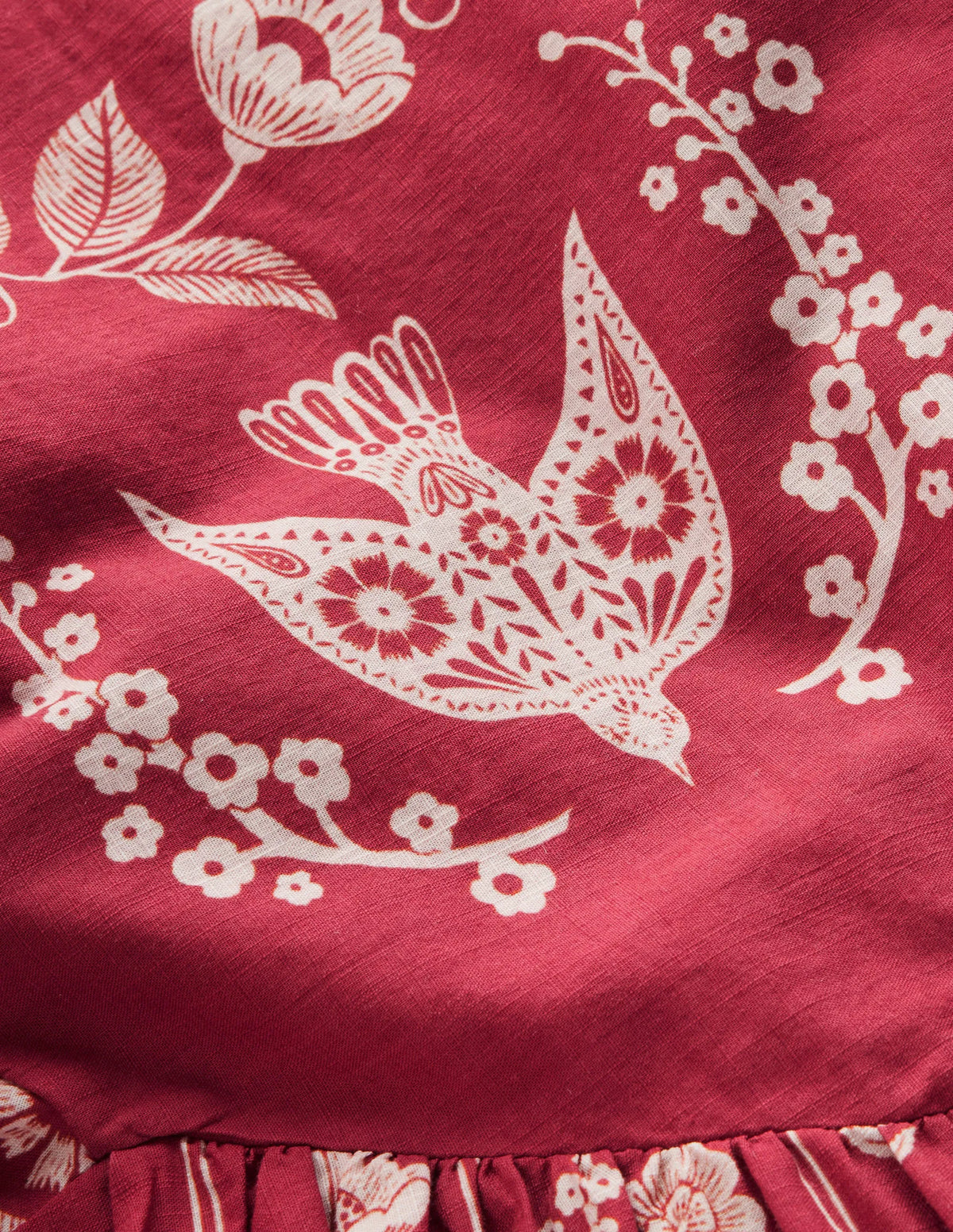 Celia Wing Sleeve Dress-Port Bird Print
