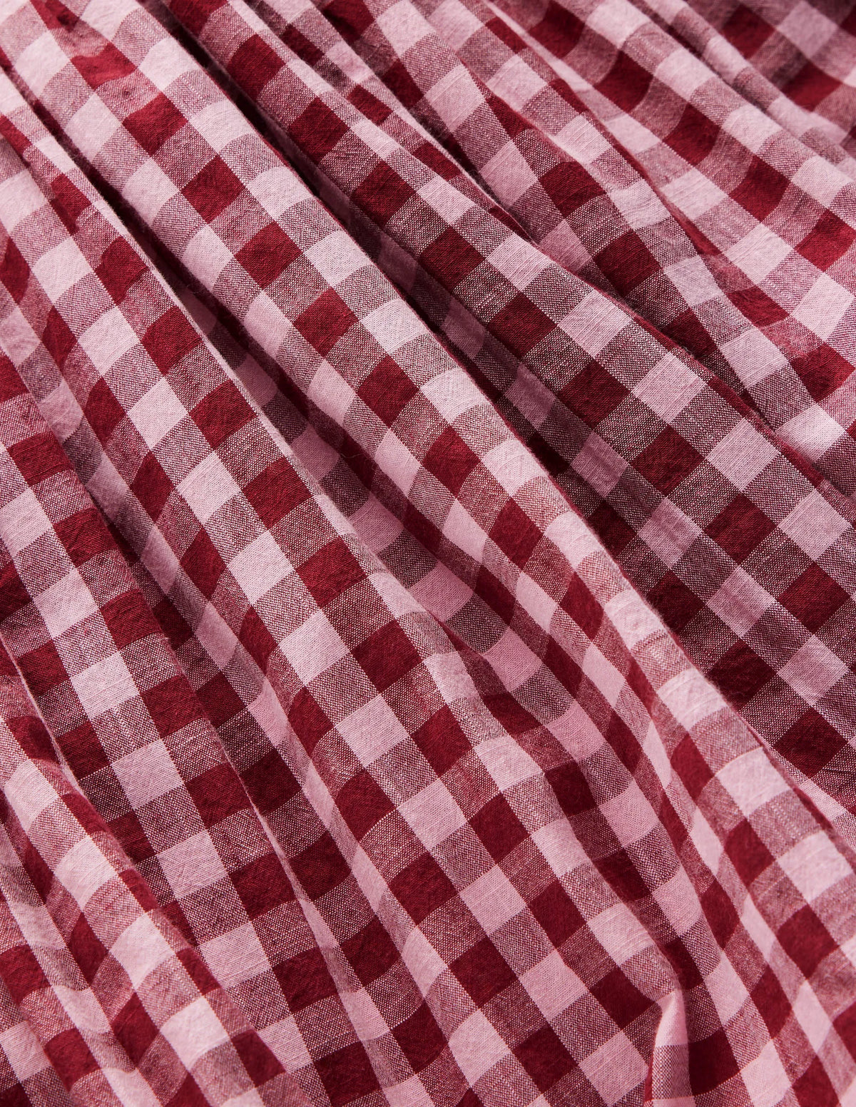 Long Sleeve Bubble Hem Dress-Red Check
