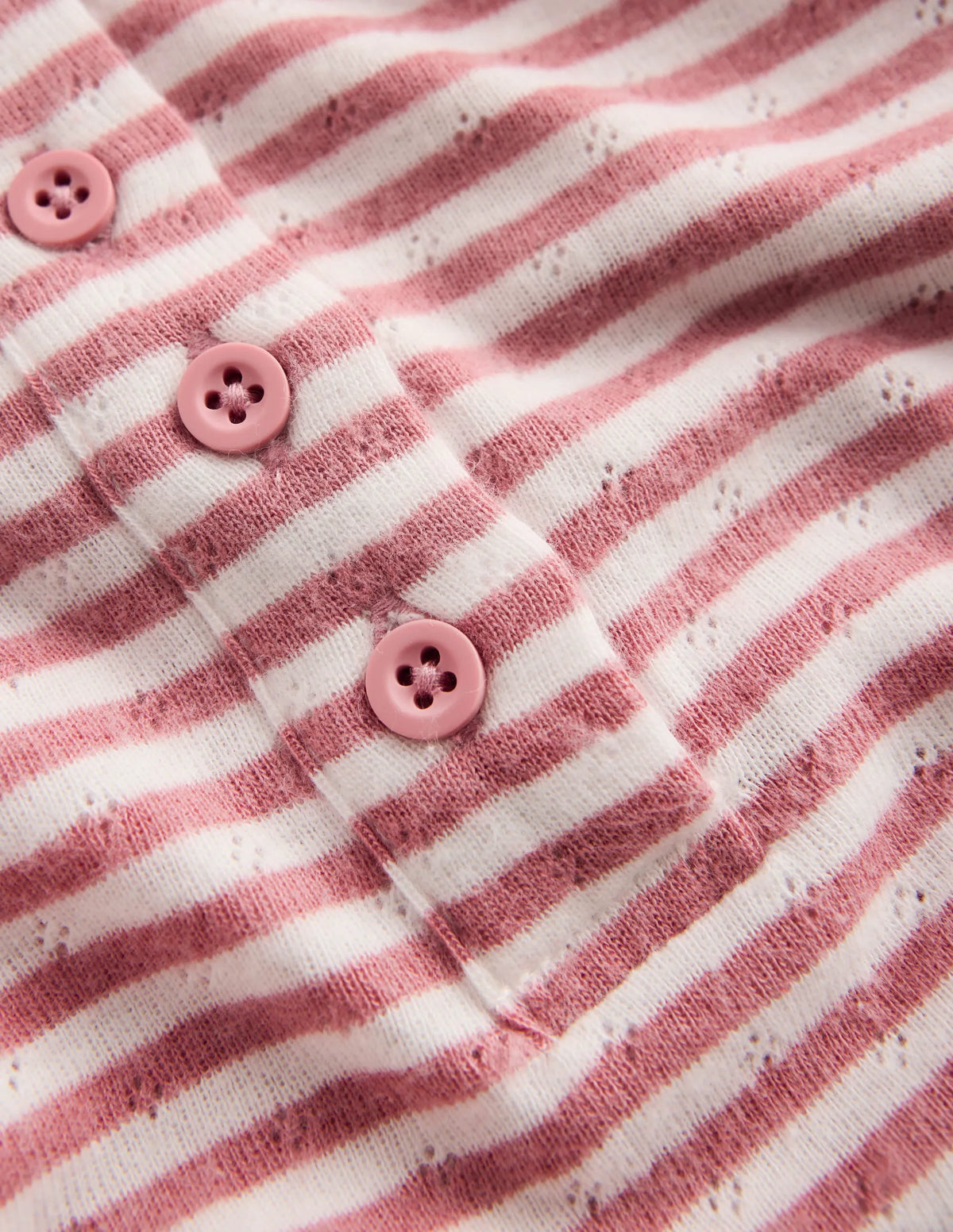 Long Sleeve Henley Top-Pink Stripe