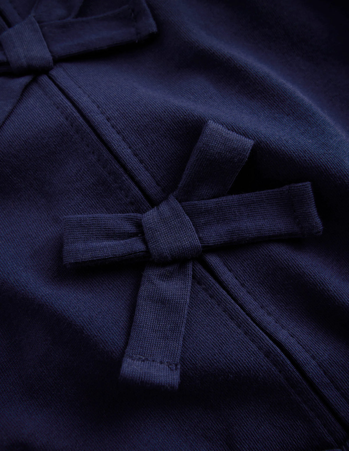 Rib Bow Trim Top-College Navy