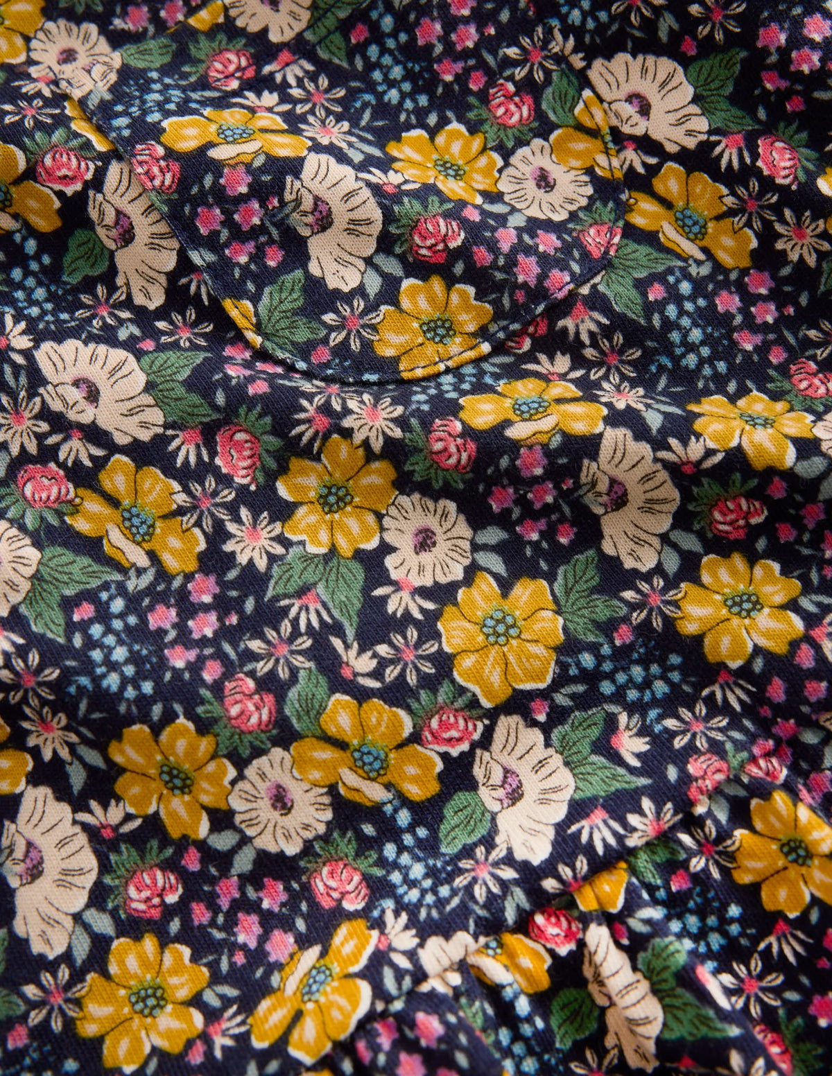 Long Sleeve Peplum Top-Navy Floral