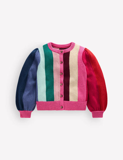 Sparkle Party Cardigan-Rainbow Sparkle Stripe