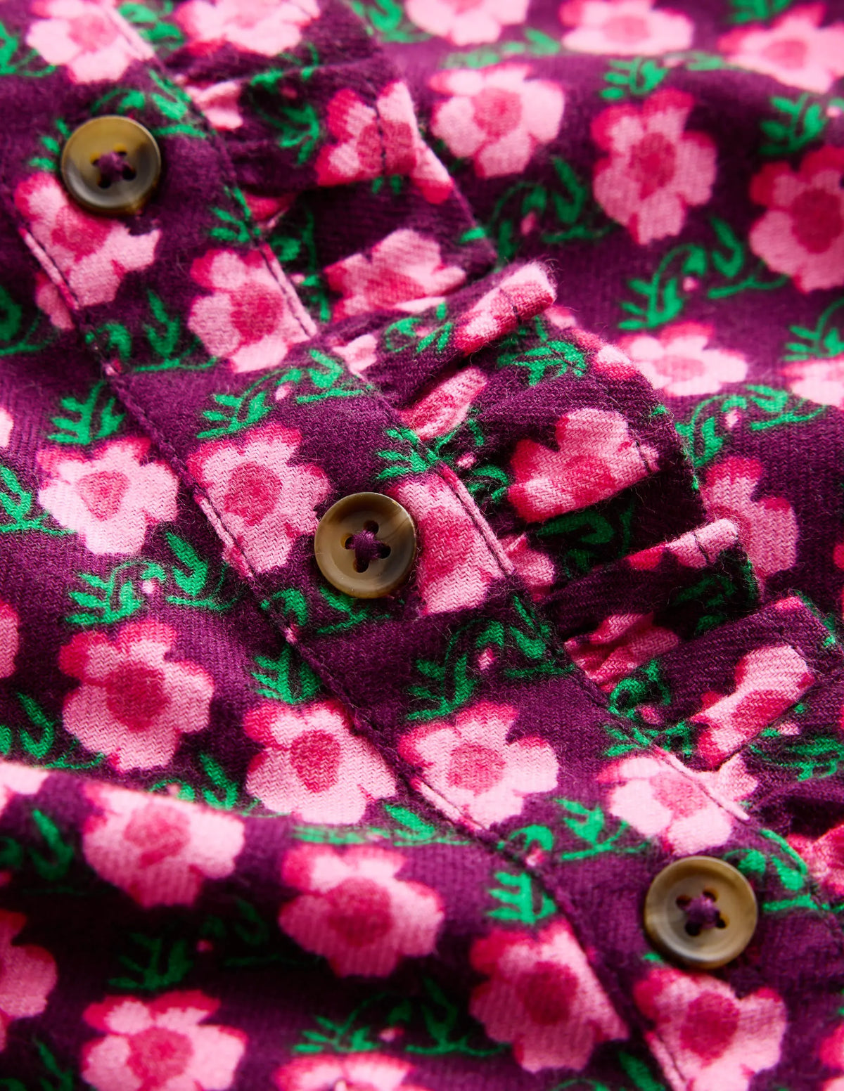 Maude Ruffle Shirt Dress-Pink Pansy Floral