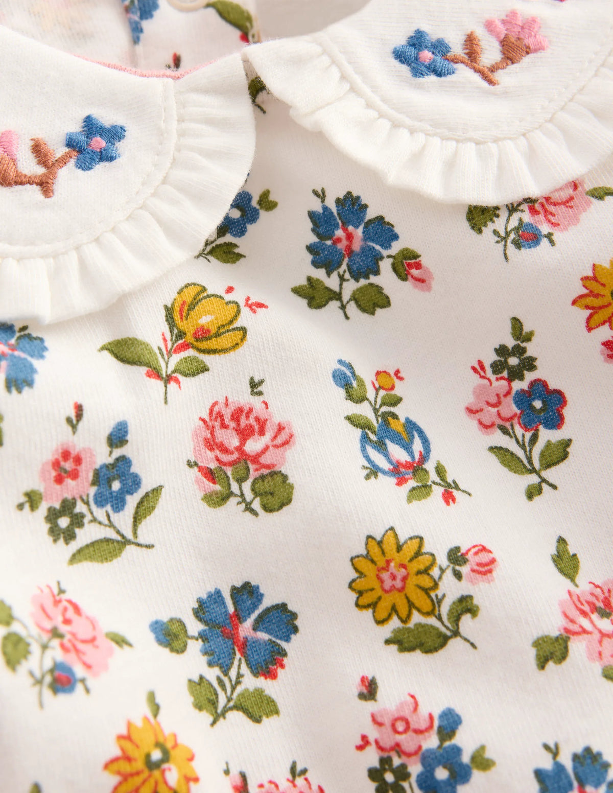 Collared Jersey Set-Blue Ditsy Floral