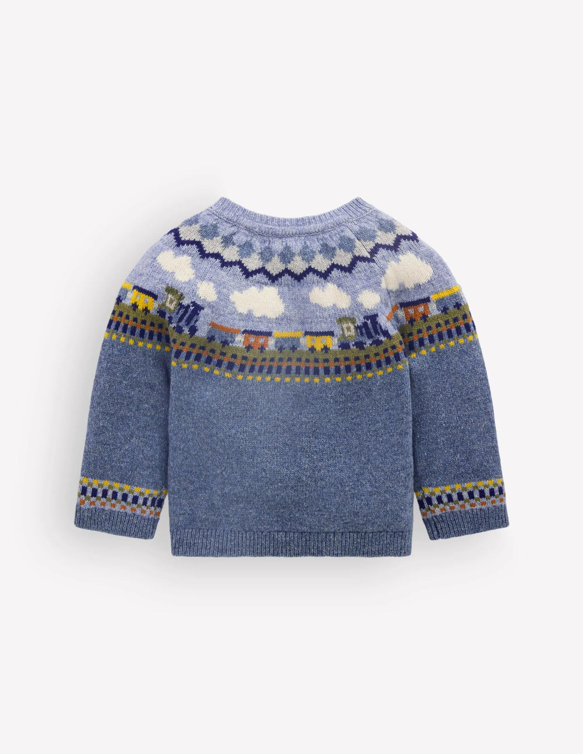Fair isle Sweater-Glacier Blue Marl Train