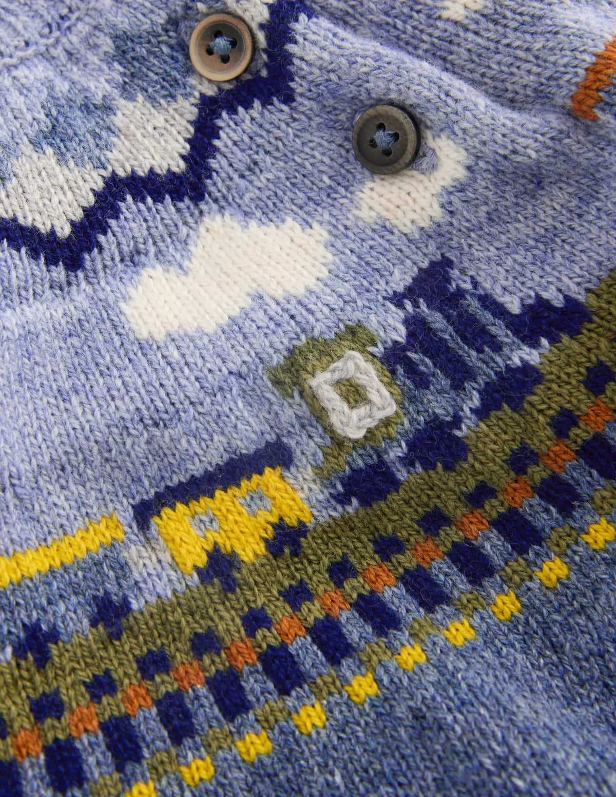 Fair isle Sweater-Glacier Blue Marl Train