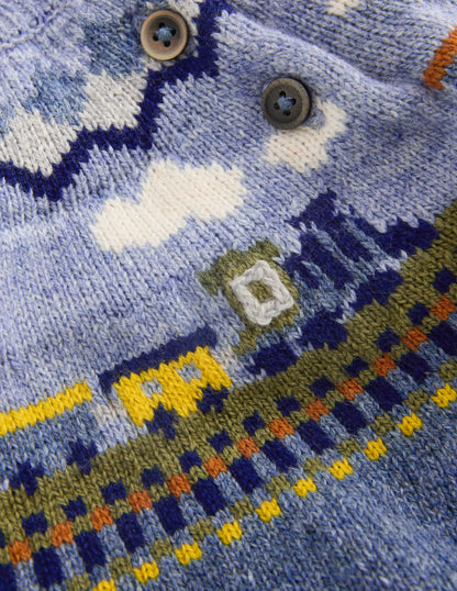 Fair isle Sweater-Glacier Blue Marl Train