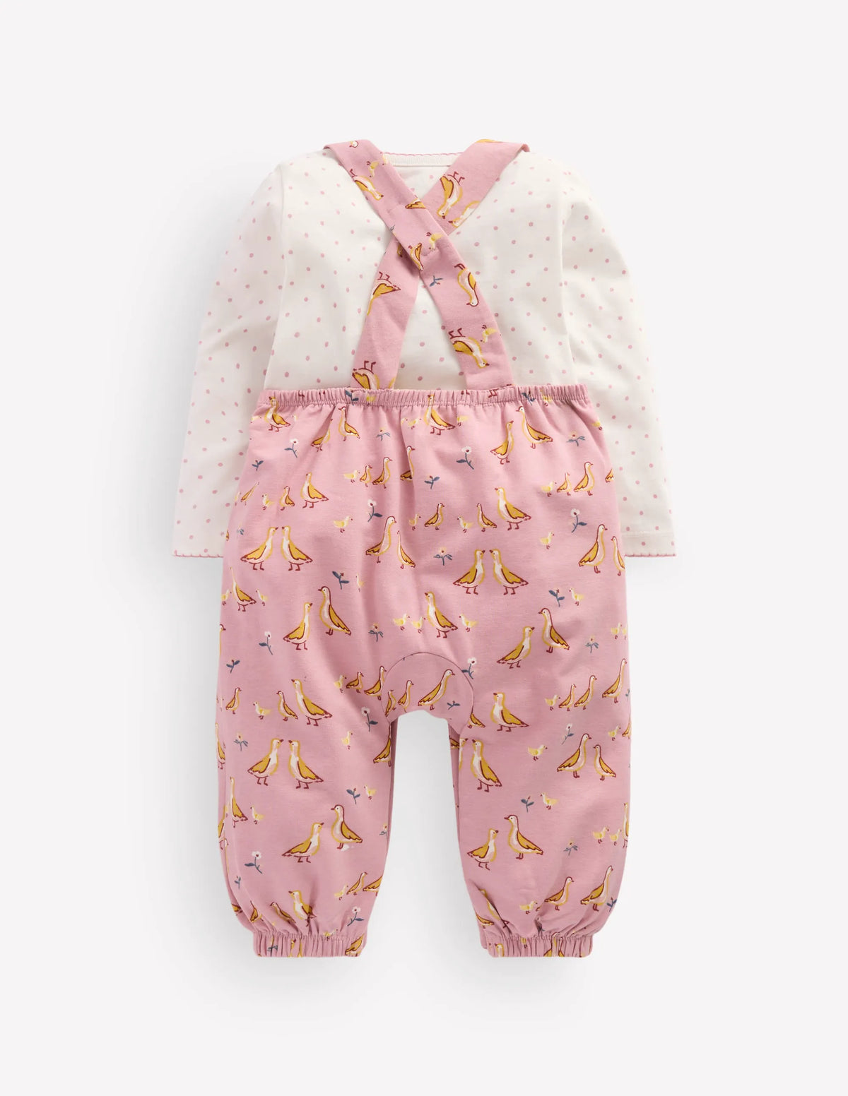 Jersey Overalls Set-Pink Ducks