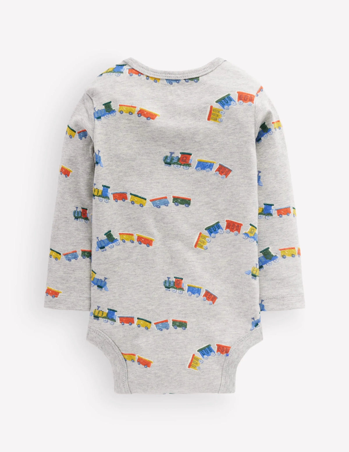 3-pack Cotton Bodies-Grey Marl Trains