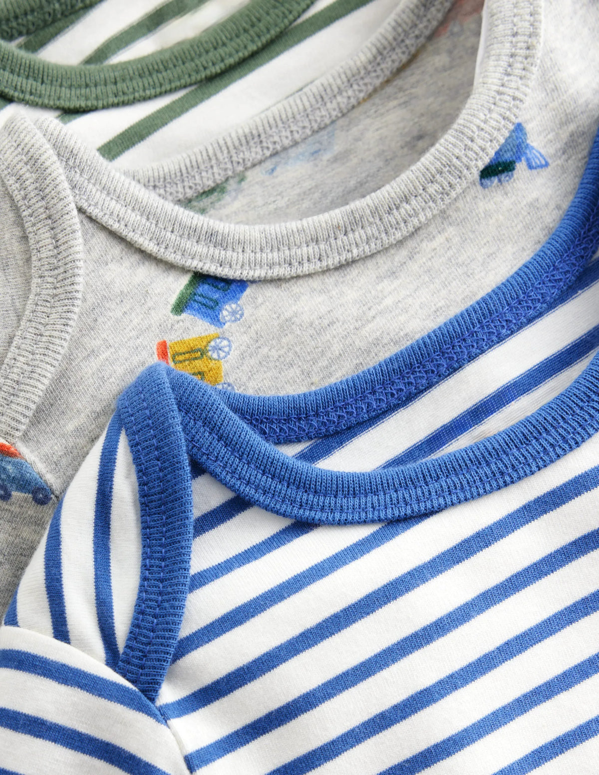 3-pack Cotton Bodies-Grey Marl Trains