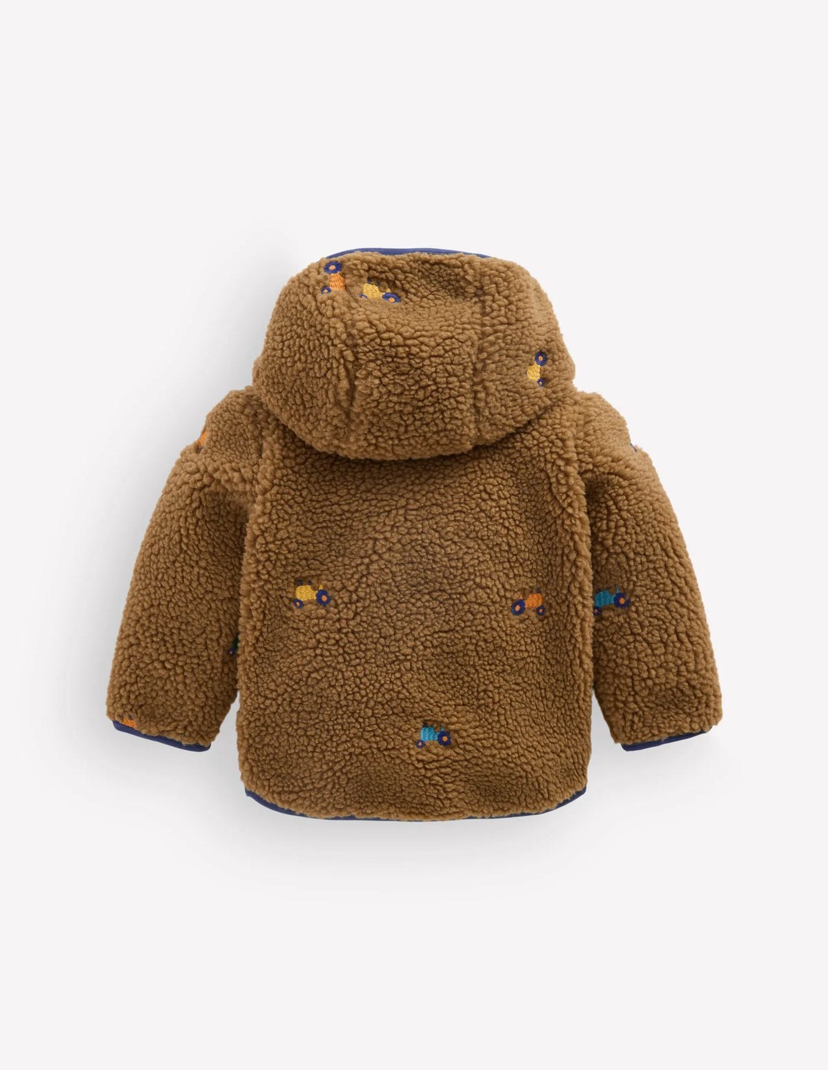 Hooded Borg Jacket-Brown Multi Tractors