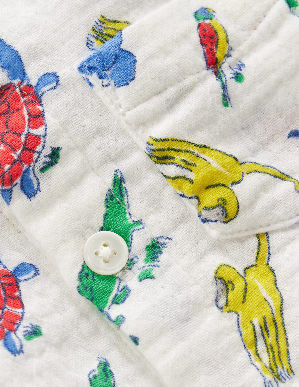 Woven Shirt Play Set-Ivory Multi Jungle Animals