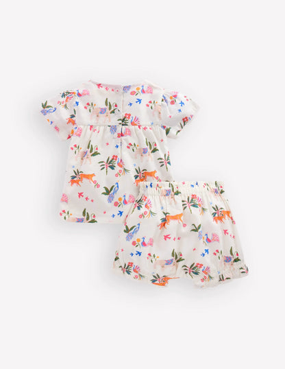 Woven Bloomers Play Set-Ivory Small Tropical Animals
