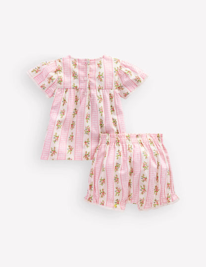 Woven Bloomers Play Set-Pink Gingham Floral