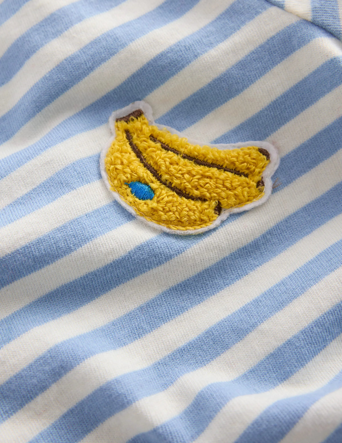 Logo Jersey Woven Play Set-Ivory and Blue Stripe Bananas