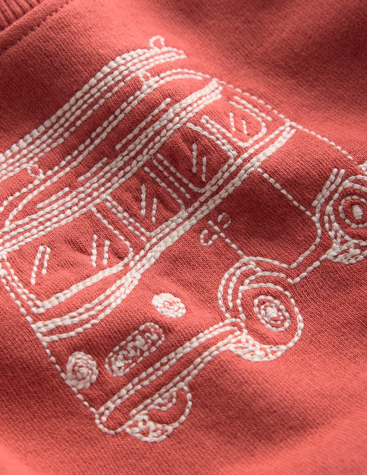 Chain Stitch Sweatshirt-Jam Red Campervan