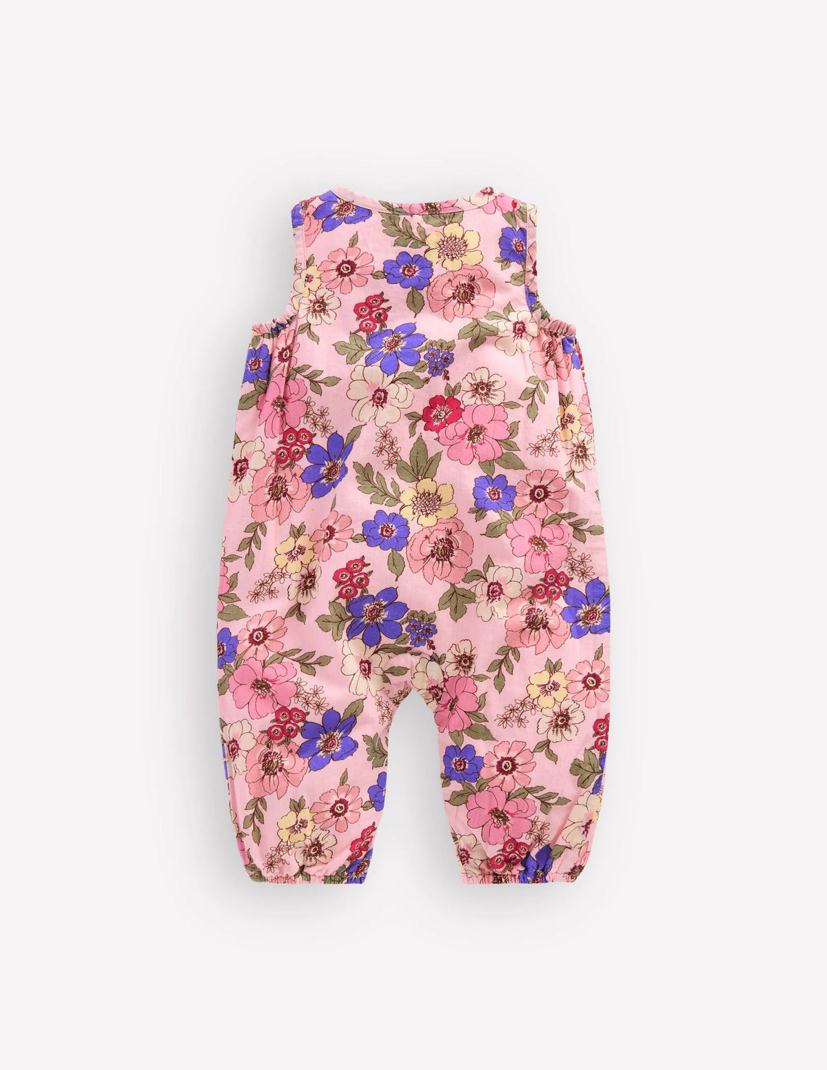Button Down Romper-Mid Pink Floral