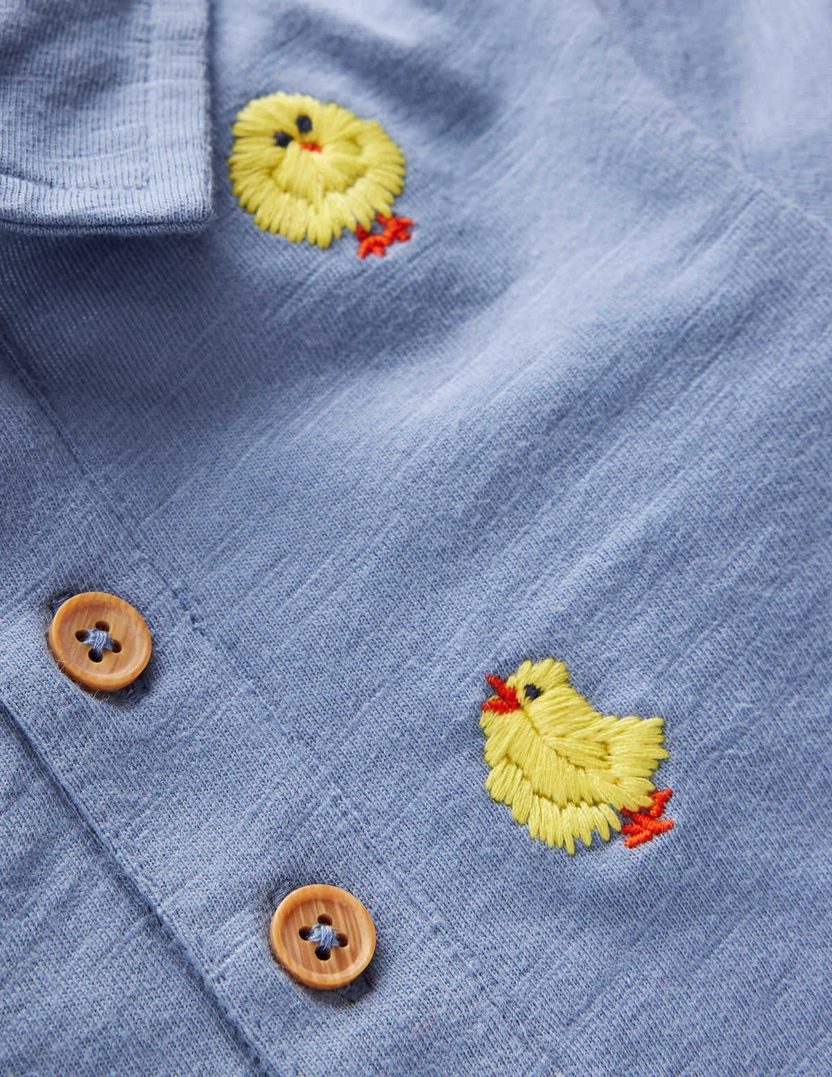 Embroidered Polo-Light Blue Fluffy Chicks