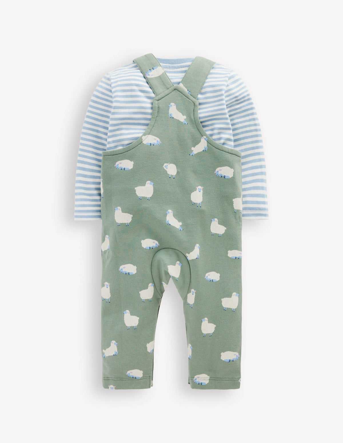 Jersey Overalls Set-Green Sheep