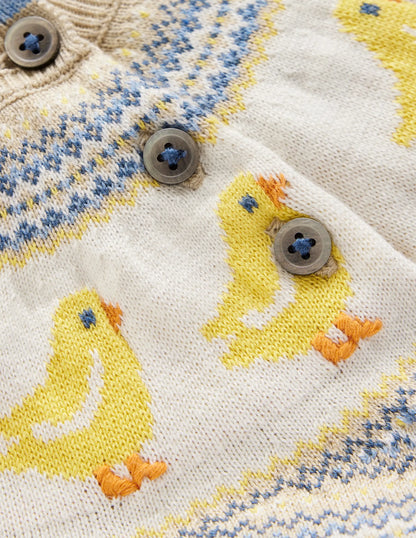 Fair Isle Knitted Play Set-Oatmeal Marl Chicks