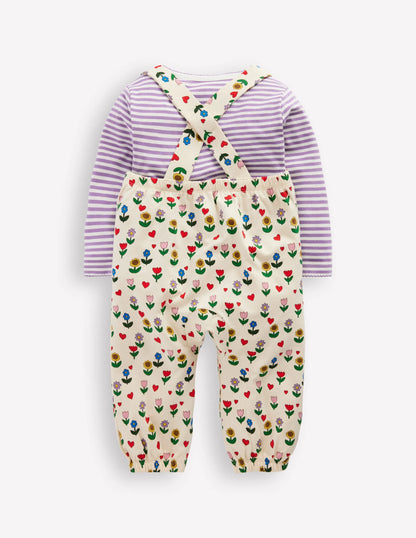 Jersey Overalls Set-Multi Sunflower Garden