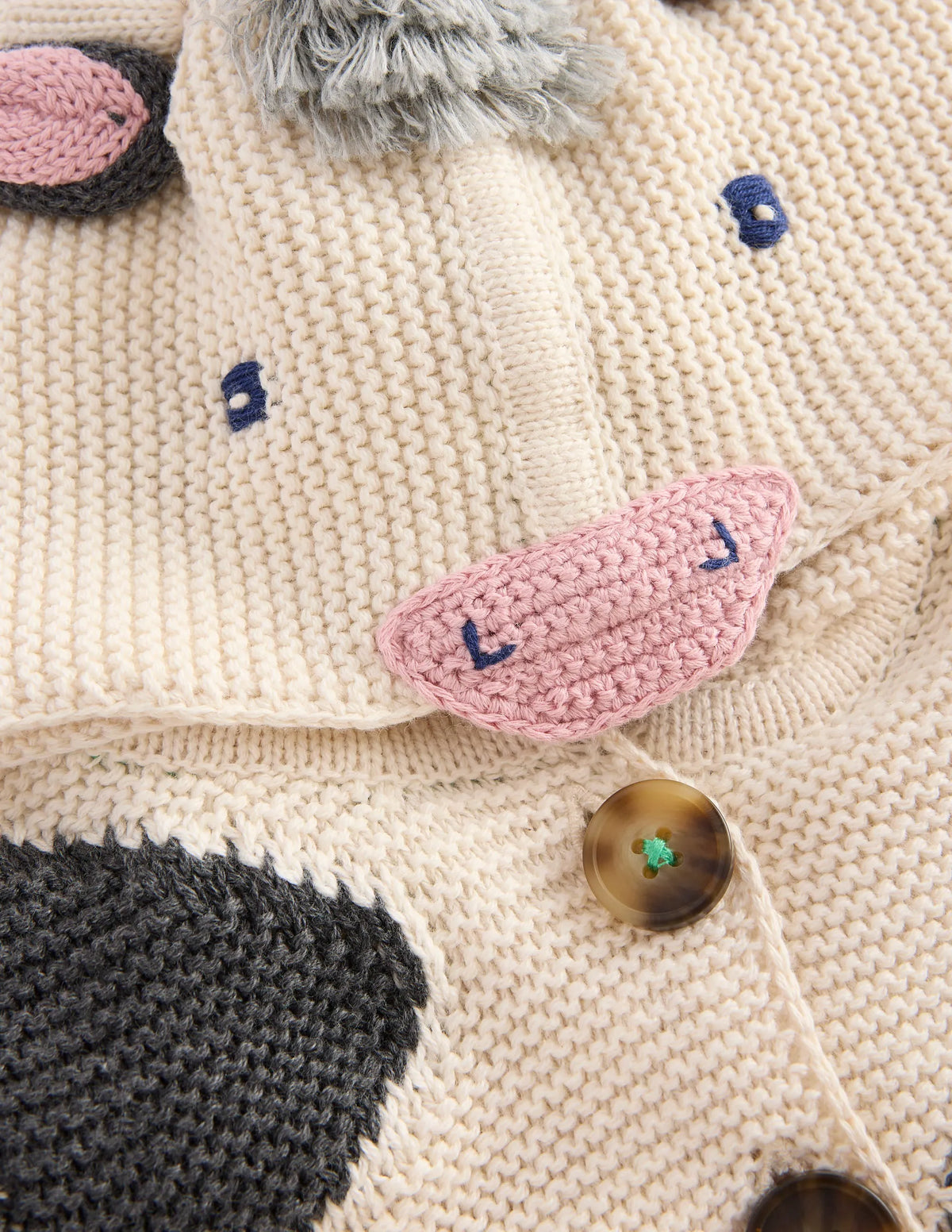 Novelty Cotton Knitted Jacket-Cow