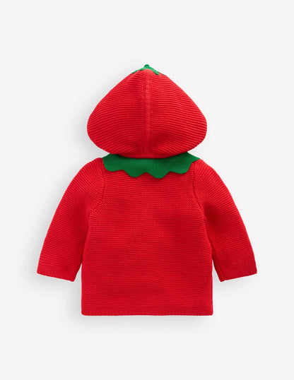 Novelty Cotton Knitted Jacket-Strawberry