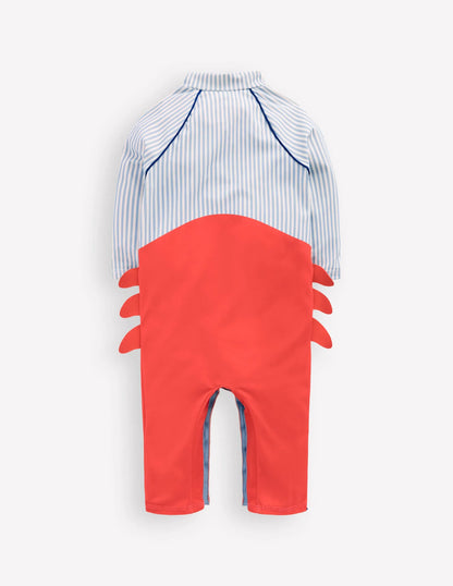 Logo Sun Safe Surfsuit-Glacier Blue Crab