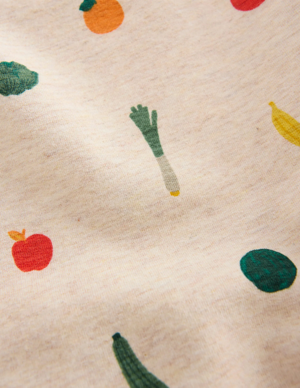 Striped Sweat Play Set-Oatmeal/Green Stripe Veggies