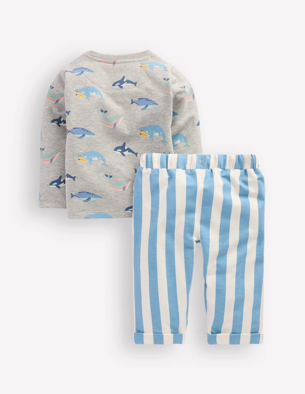 Striped Sweat Play Set-Blue Stripe Whales