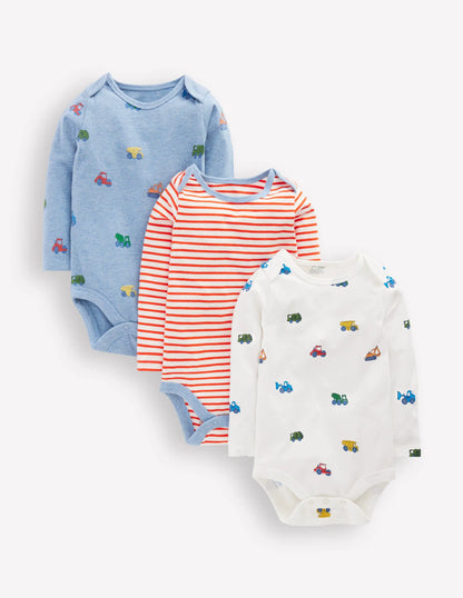 3-pack Cotton Bodies-Blue Construction
