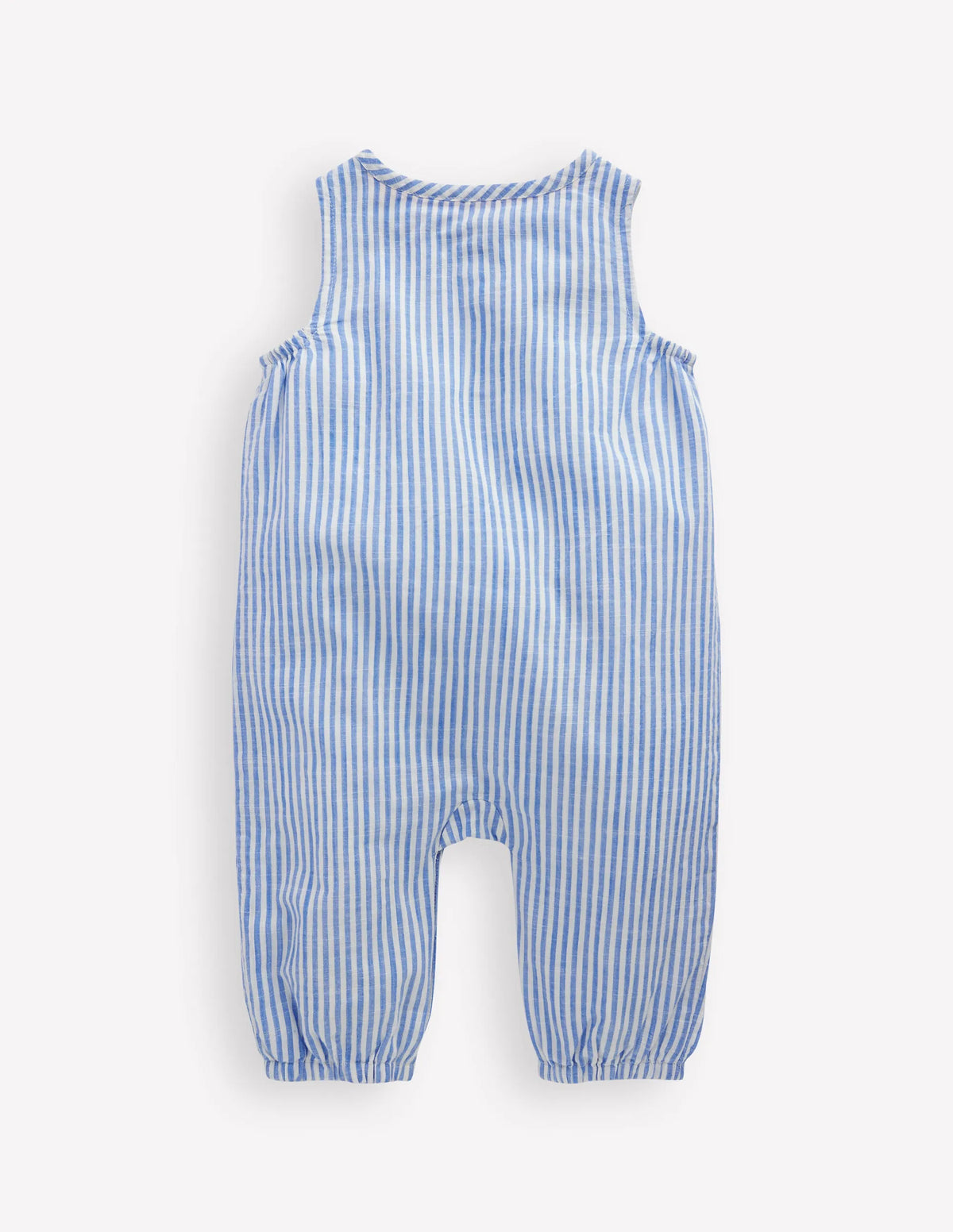 Button Down Romper-Glacier Blue Ocean Embroidery