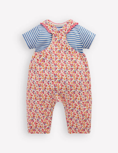 Short Sleeve Jersey Overalls-Pink Ditsy Floral