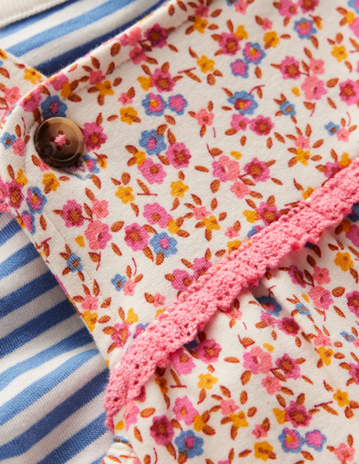 Short Sleeve Jersey Overalls-Pink Ditsy Floral