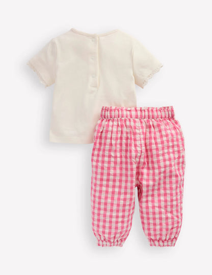 Jersey and Woven Play Set-Strawberry Gingham