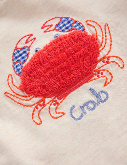 Short Sleeve Logo T-Shirt-Ecru Crab