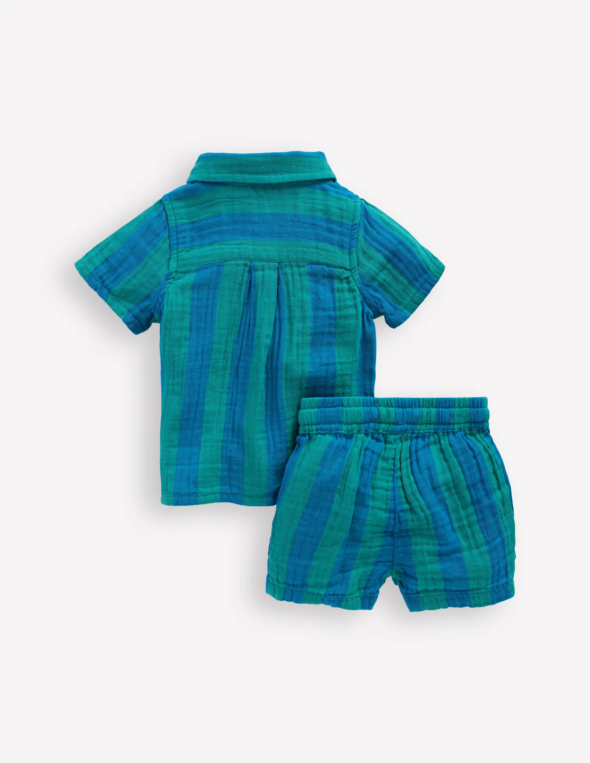 Woven Shirt Play Set-Blue and Green Stripe