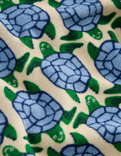 Printed Towelling Play Set-Blue Geo Turtles
