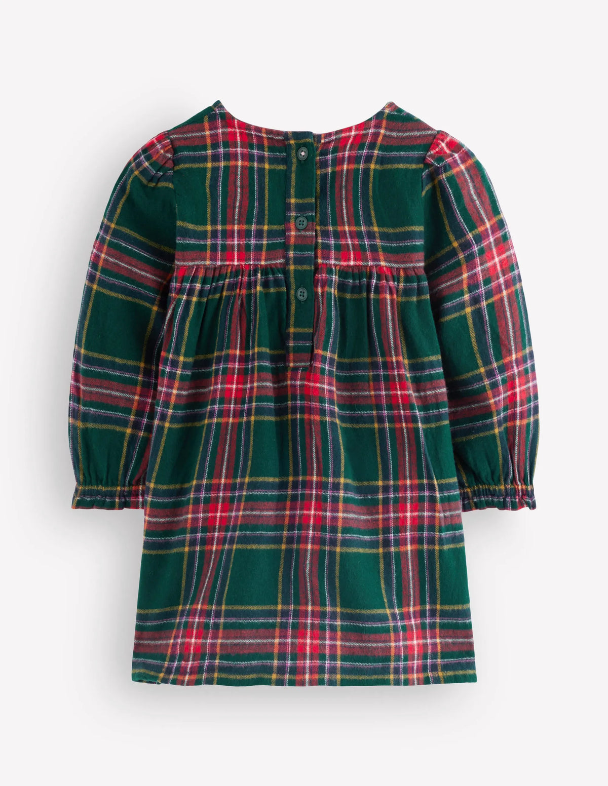 Smocked Occasion Dress-Green Family Check