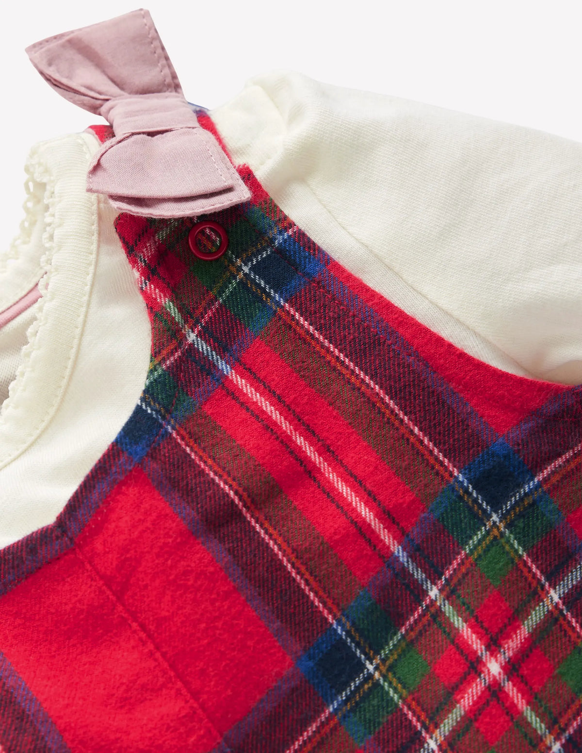 Woven Overalls Set-Red Check