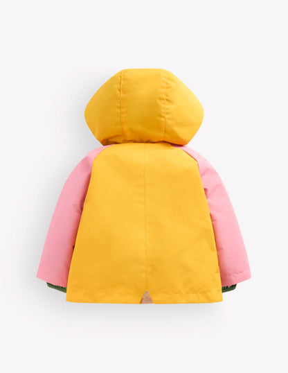 3-in-1 Shower Resistant Coat-Colourblock Duck