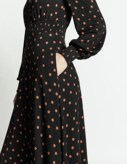 Georgia Jersey Midi Dress-Black, Boden Spot