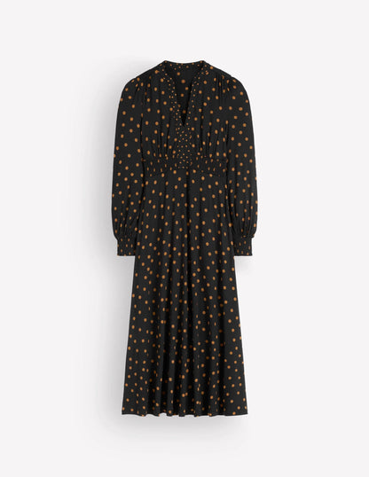 Georgia Jersey Midi Dress-Black, Boden Spot