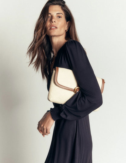 Georgia Jersey Midi Dress-Navy