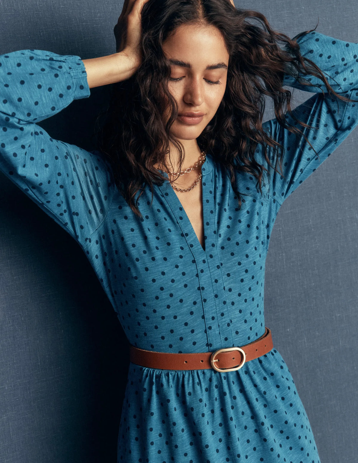 Naomi Relaxed Jersey Dress-Storm Blue, Boden Spot